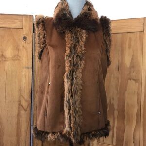 Back In The Saddle Brown Fur Vest